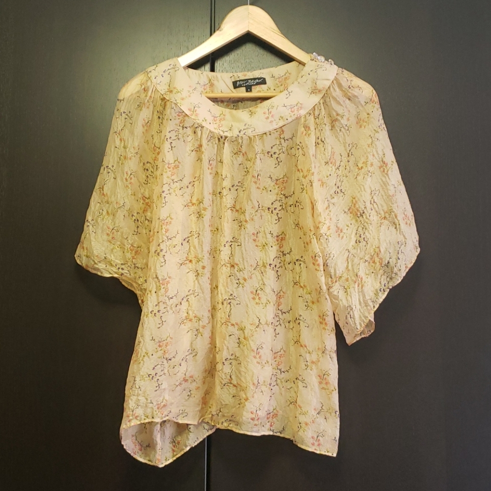 Betsey Johnson floral boho silk top